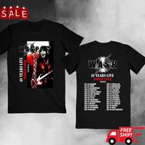 Hot Trend W.A.S.P. Wasp 40 Years Live World Tour 2022 All Size Shirt AH466 2XL gray