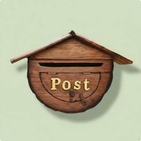Rustic Wood Mailbox House Shaped Wall Vintage Mail šokoladas