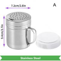Stainless Steel Shaker Powdered Sugar Shaker Duster With Handle Shakers Fine Mesh Pepper Shakers Salt Pepper Dredges Shakers A gray