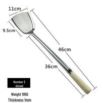 304 Stainless Steel Large Wok Spatula with Wooden Handle for Canteen and Restaurant Cooking Wooden Handle Spatula No. 3