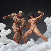 Bandai Attack on Titan Eren Yeager vs Armored Titan Action Figure Amazing Yamaguchi Revoltech Anime Collectible for Fan Toys