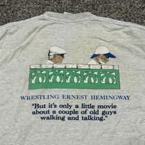Vintage RARE 90s WRESTLING ERNEST HEMINGWAY Film Crew Only Movie Promo Shirt XL Unisex T-Shirt M blue