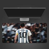Lionel Messi Mouse Pad, Large Gaming Desk Mat, Non-slip XXL Mousepad for Laptop & Tablet, Mini PC Playmat with Stitched Edges 30cmx60cm(11.8x23.6inch) gray