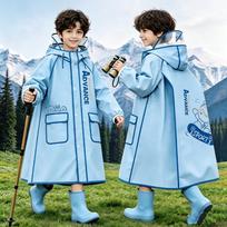 Neperšlampamas unisex vaikiškas lietpaltis su gobtuvu ir skyriumi kuprinei mokyklai gray