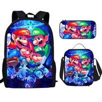 Super Mario Bros. Kuprinė 3 dalių rinkinys Vaikams Mokyklinė kuprinė Animacinis Anime Kuprinė Mokiniams 3 piece set