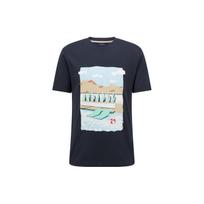 HUGO BOSS T-Shirts Men's Blue Crew Neck Moderate Straight Fit 50473074-404 M