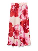 VERO MODA Sijonas 'VMREBA HIBISCA' rožių spalva / pastelinė rožinė / tamsiai raudona / balta