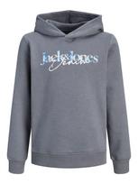 Jack & Jones Junior Megztinis be užsegimo 'JJTOM' azuro spalva / pilka / oranžinė / balta