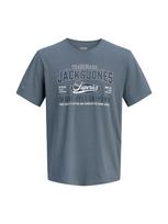 JACK & JONES Marškinėliai bazalto pilka / tamsiai pilka / balta