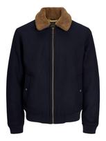 Jack & Jones Premium Demisezoninė striukė 'JPRBLUMelvin' tamsiai mėlyna jūros spalva / ruda