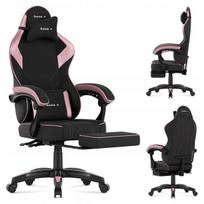Huzaro Force 3.7 Pink žaidimų kėdė su atramine pagalve ir ištraukiamu kojų atramos mechanizmu