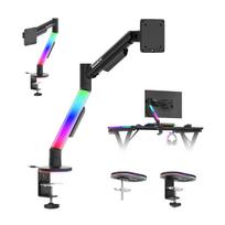 Monitoriaus laikiklis Huzaro Motion 1.6 su dujine spyruokle, RGB apšvietimu ir VESA 75 × 75 mm bei 100 × 100 mm