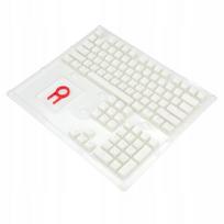 Redragon A130 PBT Doubleshot White mechaninės klaviatūros klavišų dangtelių rinkinys, 104 vnt.