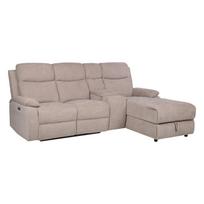 Kampinė sofa „PROVENCE RC“, su elektrine arba rankine atlošimo funkcija, šviesiai pilkos spalvos