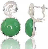Sidabriniai auskarai anglišku užsegimu, Metalas: Sidabras, Praba: 925°, Akmuo: Plastikiniai - 23 mm. - 5.4 g.