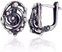Sidabriniai auskarai anglišku užsegimu, Metalas: Sidabras, Praba: 925°, - 3.4 g. - 15 mm.