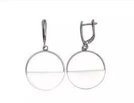 Sidabriniai auskarai anglišku užsegimu, Metalas: Sidabras, Praba: 925°, - 5.3 g. - 45 mm.