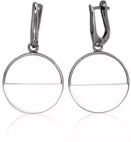 Sidabriniai auskarai anglišku užsegimu, Metalas: Sidabras, Praba: 925°, - 4.5 g. - 38 mm.