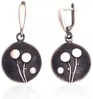 Sidabriniai auskarai anglišku užsegimu, Metalas: Sidabras, Praba: 925°, Akmuo: Perlai - 40 mm. - 8.4 g.