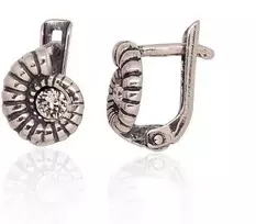 Sidabriniai auskarai anglišku užsegimu, Metalas: Sidabras, Praba: 925°, Akmuo: Cirkonai - 1.7 g. - 11 mm.