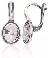 Sidabriniai auskarai anglišku užsegimu, Metalas: Sidabras, Praba: 925°, Akmuo: Kristalai - 3.3 g. - 20 mm.
