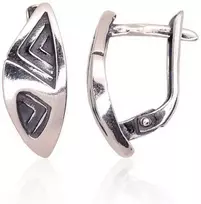Sidabriniai auskarai anglišku užsegimu, Metalas: Sidabras, Praba: 925°, - 3.2 g. - 18 mm.