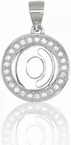 Sidabrinis Pakabukas - Vardo Raidė. Metalas: Sidabras. Praba: 925°. Akmuo: Cirkonai - 1.9 g. - 21 mm.