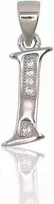 Sidabrinis Pakabukas - Vardo Raidė. Metalas: Sidabras. Praba: 925°. Akmuo: Cirkonai - 1 g. - 21 mm.