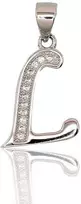 Sidabrinis Pakabukas - Vardo Raidė. Metalas: Sidabras. Praba: 925°. Akmuo: Cirkonai - 1.3 g. - 22 mm.