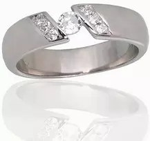 Sidabrinis sužadėtuvių žiedas. Praba: 925°, Metalas: Sidabras, Akmuo: Cirkonai - 17 - 4.5 g.