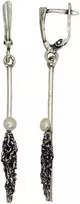 Sidabriniai auskarai anglišku užsegimu, Metalas: Sidabras, Praba: 925°, Akmuo: Perlai - 5.3 g. - 56 mm.