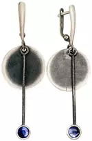Sidabriniai auskarai anglišku užsegimu, Metalas: Sidabras, Praba: 925°, Akmuo: Perlamutras - 7.4 g. - 61 mm.