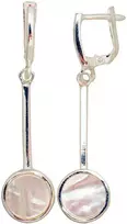 Sidabriniai auskarai anglišku užsegimu, Metalas: Sidabras, Praba: 925°, Akmuo: Perlamutras - 6.2 g. - 50 mm.