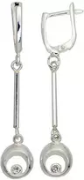 Sidabriniai auskarai anglišku užsegimu, Metalas: Sidabras, Praba: 925°, Akmuo: Cirkonai - 3.5 g. - 47 mm.