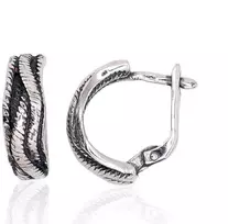 Sidabriniai auskarai anglišku užsegimu, Metalas: Sidabras, Praba: 925°, - 18 mm. - 5.1 g.