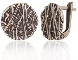 Sidabriniai auskarai anglišku užsegimu, Metalas: Sidabras, Praba: 925°, - 3.4 g. - 14 mm.