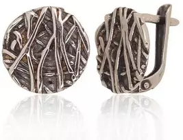 Sidabriniai auskarai anglišku užsegimu, Metalas: Sidabras, Praba: 925°, - 3.3 g. - 14 mm.