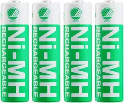 Įkraunamos AA baterijos DELTACO AA 2500mAh, pažymėtos "Nordic Swan" ekologiniu ženklu, 4 vnt. pakuotė / ULT-NH2500AA-4P