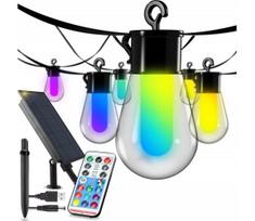 LED RGB Saulės dekoratyvinė girlianda 15xLED/18 funkcijų USB 6 m IP44 juoda