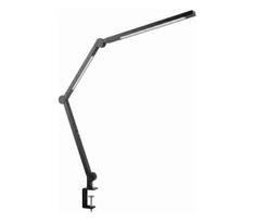 Reguliuojama LED stalinė lempa su liečiamu valdymu, lanksčia koja ir spaustuku LED/12W/230V juoda
