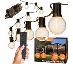 LED Stm lauko dekoratyvinė girlianda 36xE12/1W/24/230V 22,35 m IP65 juoda + DO