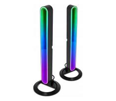 RINKINYS 2x LED RGBIC Reguliuojamas stalinis šviestuvas LED/5W/5V juodas + nuotolinis valdymas