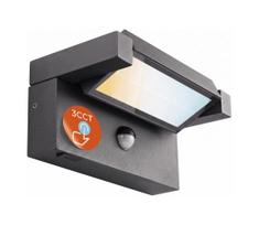 LED lauko sieninis šviestuvas su judesio jutikliu LED/25W/230V IP54 juodas