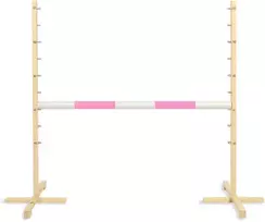 Šuolių kliūtis vaikiška šviesiai rožinė medinė 120 cm