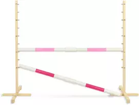 Šuolių kliūtis hobby horse 160 cm rožinė su dviem kartelėmis