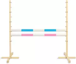 Šuolių kliūtis hobby horse žaidimui 120 cm šviesiai mėlyna ir rožinė