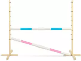 Šuolių kliūtis Hobby Horse 160×120 cm su dviem kartelėmis mėlyna ir rožinė