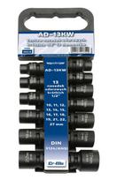 Smūginių sukimo galvučių komplektas Adler 3510.8; 1/2''; 10-24 mm; 13 vnt.