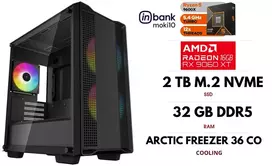 GameRoom Stacionarus kompiuteris | RYZEN 5 9600X, DDR5 32GB 6000MHz, NVME M.2 SSD 2TB, RX 9060 XT 16GB