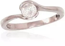 Sidabrinis sužadėtuvių žiedas. Praba: 925°, Metalas: Sidabras, Akmuo: Cirkonai - 16.5 - 1.7 g.